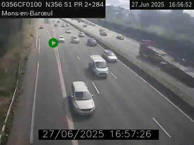 Webcam à l'entrée de Lille en direction du périphérique, à proximité de Mons-en-Baroeul sur la N356