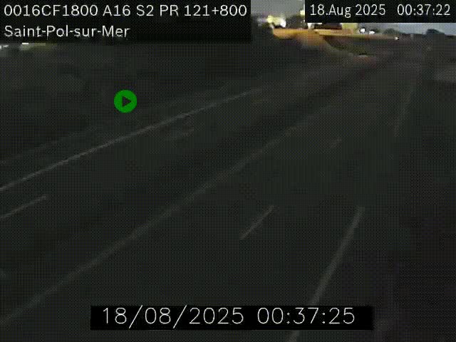 Webcam autoroute A16 à proximité de Dunkerque, à hauteur de la sortie Saint-Pol-sur-Mer. Vue orientée vers Calais