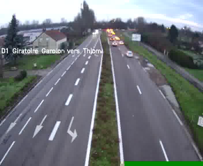 Webcam de surveillance sur D1 (France) à Ennery, cadrée vers Thionville, proposant une information routière utile aux déplacements quotidiens.