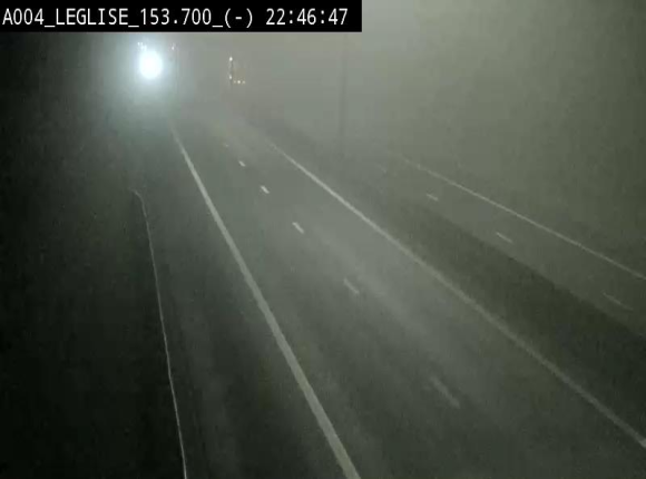 Webcam autoroute A4 (E411-E25) à Léglise, avant la jonction avec la N40. Vue orientée vers Bruxelles