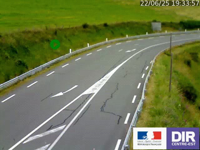 Webcam sur le col Pin Bouchain, vue orientée vers Roanne, en provenance de Lyon sur la nationale 7 (N7)