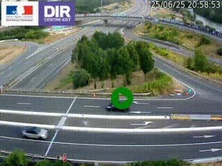 Webcam traffic à Grenoble-sud sur l'autoroute A480. Vue orientée vers l'entrée et la sortie de Grenoble