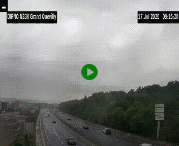 Webcam routière sur N338 à hauteur de Grand-Quevilly en périphérie de Rouen. Vue orientée vers Rouen