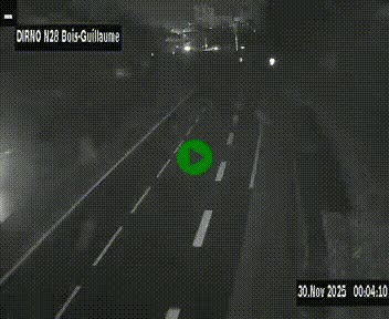 Webcam routière à hauteur de Bois-Guillaume en périphérie de Rouen. Vue orientée vers Rouen