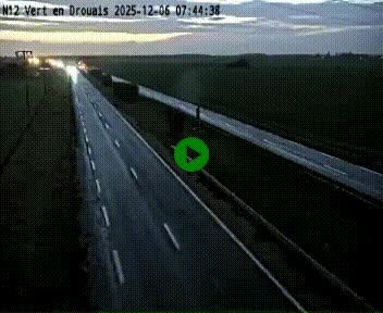 Webcam à hauteur de Vert-en-Drouais sur la N12, en périphérie de Dreux. Vue orientée vers Alençon