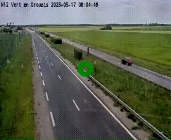 Webcam à hauteur de Vert-en-Drouais sur la N12, en périphérie de Dreux. Vue orientée vers Alençon