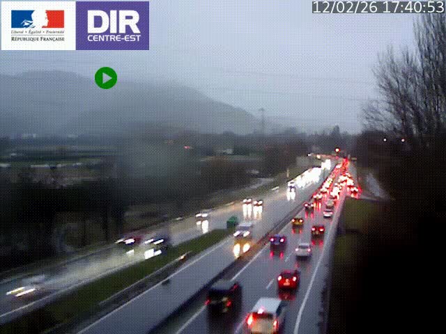 Caméra trafic à Meylan sur la Rocade-Sud de Grenoble en direction d'Aix-en-Provence