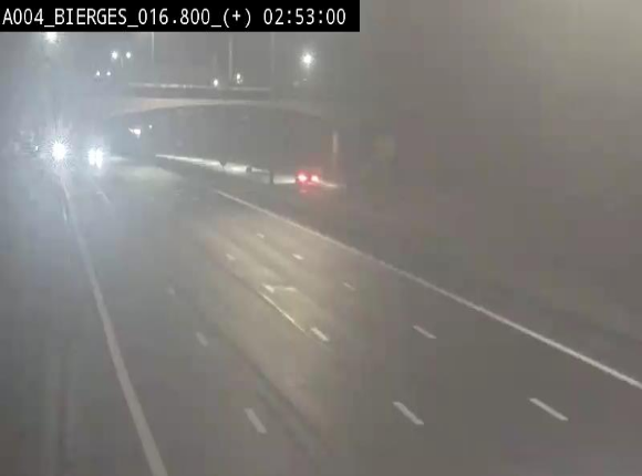 Webcam à Wavre, à hauteur de la sortie 5 Bierges. Vue orientée vers Namur