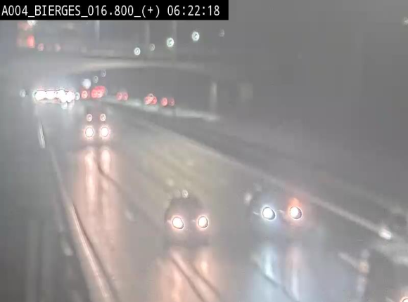 Webcam à Wavre, à hauteur de la sortie 5 Bierges. Vue orientée vers Namur