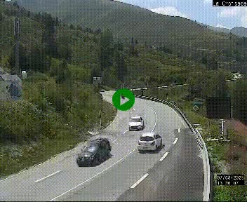 Webcam au carrefour de la croisade, à la jonction entre la N22 et la N320, avant le poste de douane franco-andorrane. Webcam à 1790 mètres d'altitude