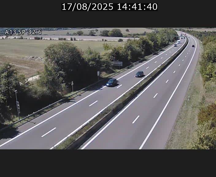 Webcam info trafic A13 à hauteur de Mondorf-les-bains. Vue orientée vers Altwies