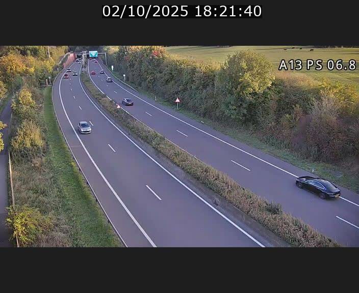 Traffic live webcam Luxembourg Ehlerange - A13 direction Esch-sur-Alzette - BK 6.8