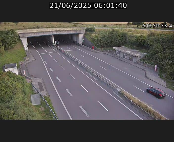 Webcam trafic sur A13 à hauteur d'Altwies en direction de Mondorf-les-bains et en provenance de l'Allemagne
