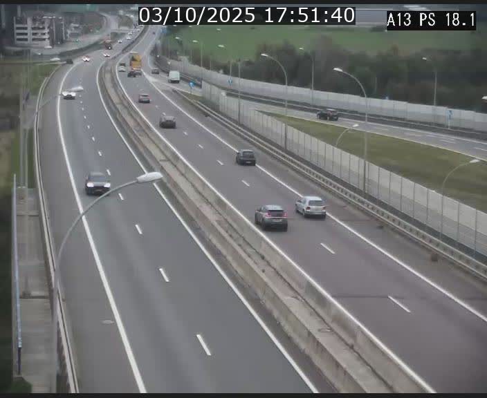 Traffic live webcam Luxembourg Dudelange - A13 direction Croix de Bettembourg - BK 18.1