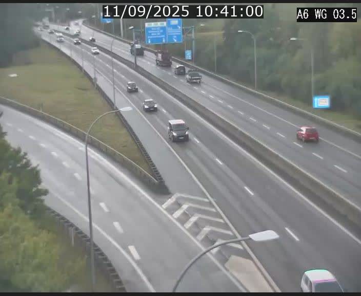 Traffic live webcam Luxembourg - Croix de Cessange - A6 - BK 3.5 - direction France/Allemagne