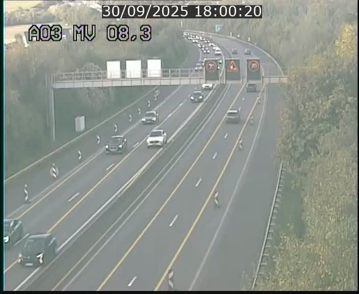 Webcam Autoroute après la Croix de Bettembourg en direction de Luxembourg sur l'A3