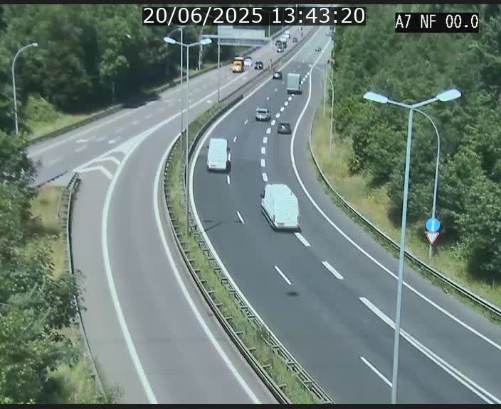 Caméra autoroute Luxembourg A7 - Echangeur A1/A7 Grünewald direction Tunnel Stafelter