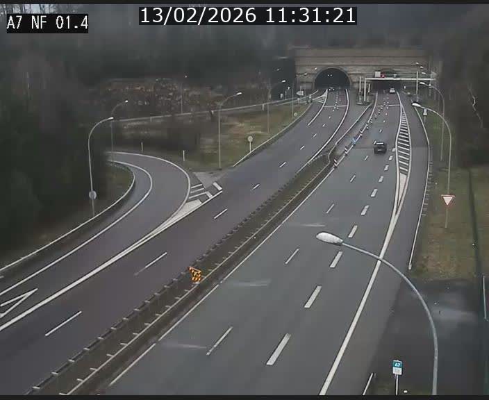 Caméra autoroute Luxembourg A7 - Echangeur Waldhaff - direction Tunnel Stafelter