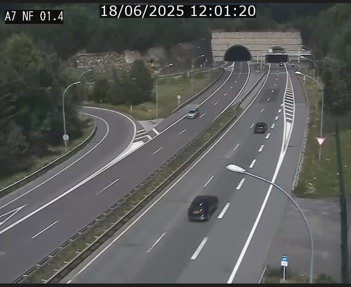 Caméra autoroute Luxembourg A7 - Echangeur Waldhaff - direction Tunnel Stafelter