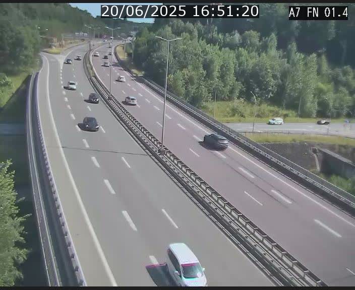 Caméra autoroute Luxembourg A7 - Tunnel Stafelter - direction Echangeur Grünewald