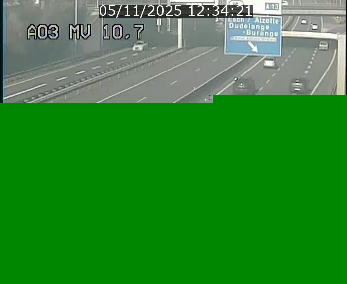 Traffic live webcam Luxembourg Croix de Bettembourg - A3 - BK 10.7 - direction France