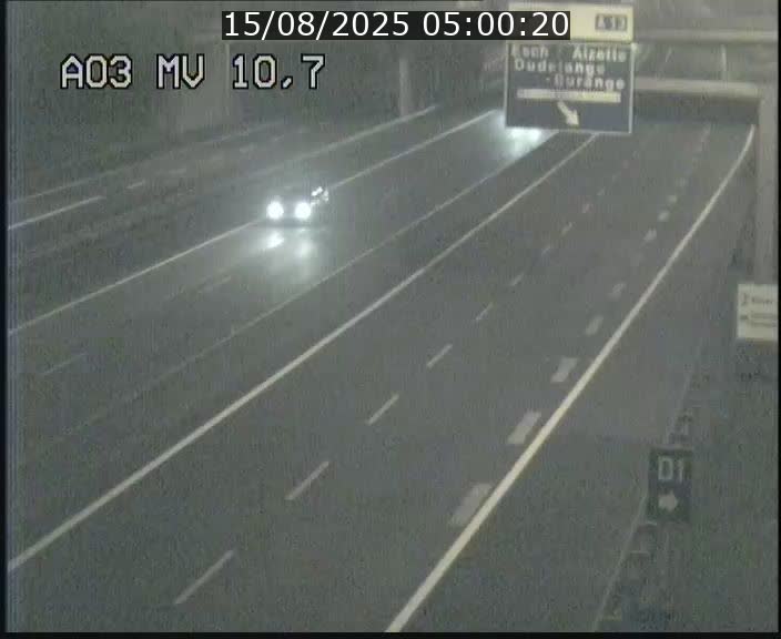 Traffic live webcam Luxembourg Croix de Bettembourg - A3 - BK 10.7 - direction France
