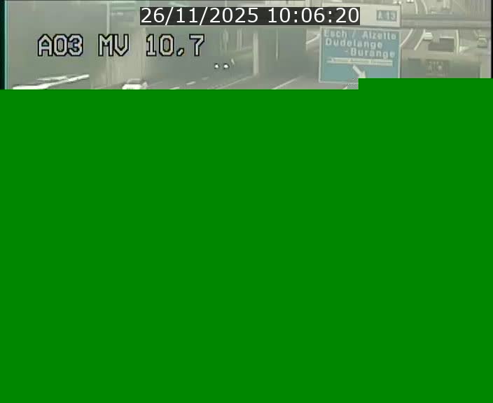 Traffic live webcam Luxembourg Croix de Bettembourg - A3 - BK 10.7 - direction France