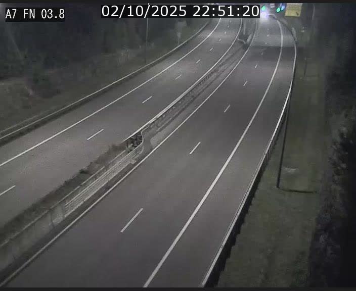 Caméra autoroute Luxembourg A7 - Passage à gibier Rëngelbour - direction Tunnel Stafelter