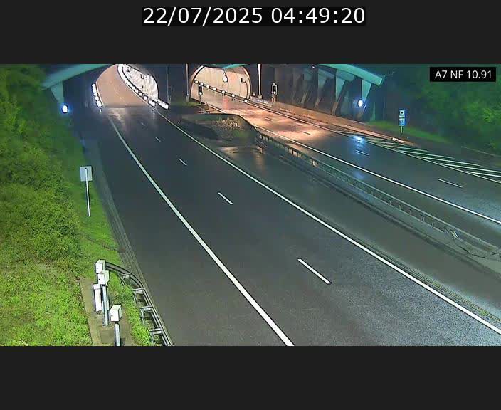 Caméra trafic Luxembourg - A7, Tunnel Gousselerbierg, entrée sud, direction Mersch