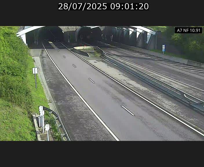 Caméra trafic Luxembourg - A7, Tunnel Gousselerbierg, entrée sud, direction Mersch