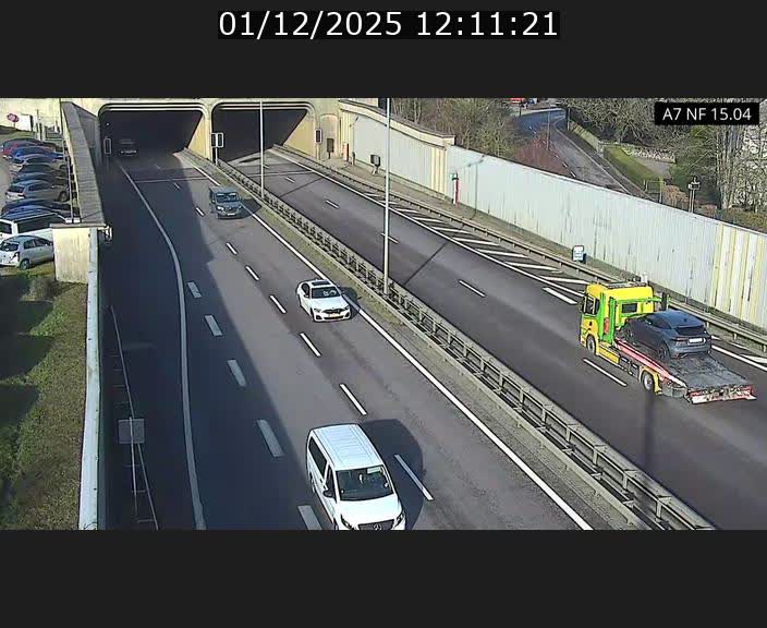 Caméra trafic Luxembourg - A7, Tunnel Mersch, entrée sud, direction Ettelbruck