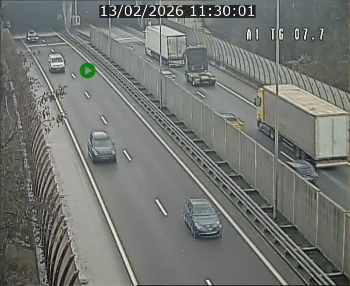 Traffic live webcam Luxembourg Kirchberg - A1 direction Luxembourg-ville - BK 7.7