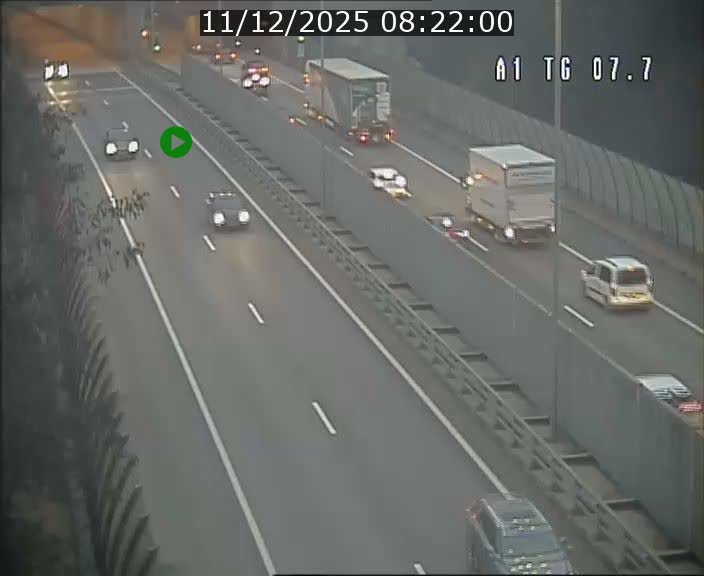 Traffic live webcam Luxembourg Kirchberg - A1 direction Luxembourg-ville - BK 7.7