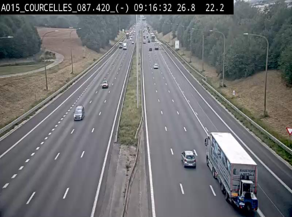 Webcam autoroute Belgique - Viesville - E42 direction Mons - BK 84.35