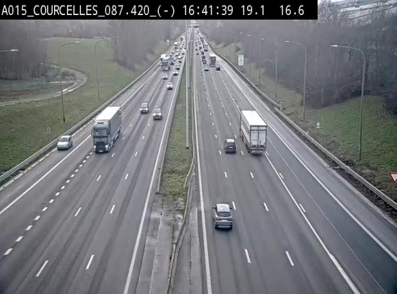 Webcam autoroute Belgique - Viesville - E42 direction Mons - BK 84.35