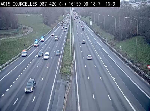 Webcam autoroute Belgique - Viesville - E42 direction Mons - BK 84.35
