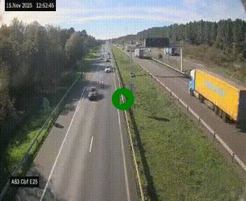 Webcam autoroute A63 en périphérie de Bordeaux au sud-est de la ville, en provenance du bassin d'Arcachon. Vue orientée vers Bordeaux
