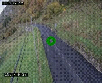 Webcam dans les Pyrénées Atlantique au niveau du col d'Urdos et du fort du Pourtalet sur la N134, en direction du Col et du tunnel du Somport, à 765 mètres d'altitude