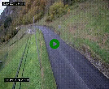 Webcam dans les Pyrénées Atlantique au niveau du col d'Urdos et du fort du Pourtalet sur la N134, en direction du Col et du tunnel du Somport, à 765 mètres d'altitude