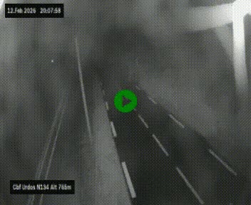 Webcam dans les Pyrénées Atlantique au niveau du col d'Urdos et du fort du Pourtalet sur la N134, en direction du Col et du tunnel du Somport, à 765 mètres d'altitude