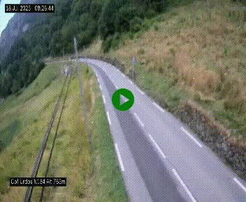 Webcam dans les Pyrénées Atlantique au niveau du col d'Urdos et du fort du Pourtalet sur la N134, en direction du Col et du tunnel du Somport, à 765 mètres d'altitude