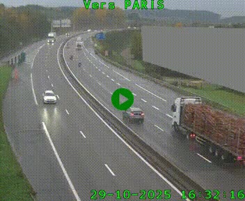 Caméra routière sur l'autoroute A20 à Brive-la-Gaillarde, à la jonction avec l'A89. Vue orientée vers Paris