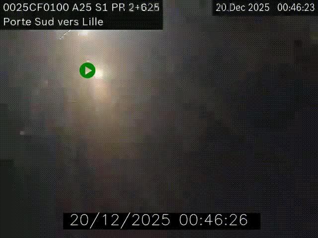 Webcam autoroute A25 sur le périphérique de Lille à hauteur de Lille-Sud et la sortie 3 Faches-Thumesnil. Vue orientée vers Lille-Centre.