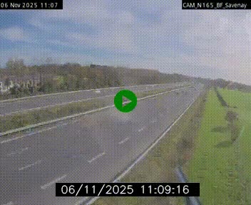 Webcam sur la N165 à hauteur de Savenay, au nord-ouest de Nantes en direction de la Bretagne