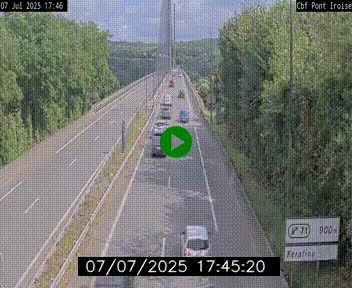 Webcam sur la N165 après le Pont de l'Iroise, à l'entrée de Brest