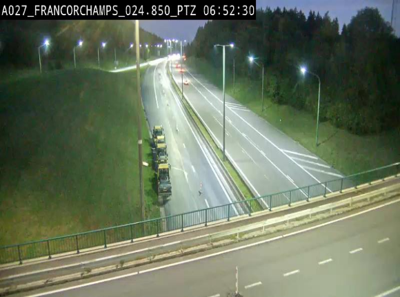 Webcam E42 (A27) dans les Ardennes à Francorchamps, à proximité du circuit de Spa. Vue orientée vers Liège