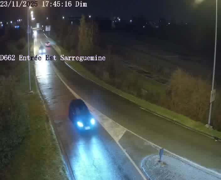 Point de vue trafic déployé sur D662 (France) à Sarreguemines, regardant vers Sarreguemines, aidant conducteurs et services à anticiper les flux.