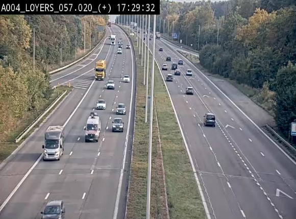 Webcam dans la montée de Loyers sur l'E411, après le viaduc de Beez en venant de Namur et en direction du Luxembourg