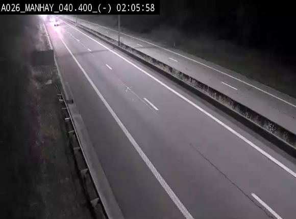 Webcam autoroute A26/E25 à hauteur de Manhay, après la jonction avec la N651 en direction de Liège - BK 40.4