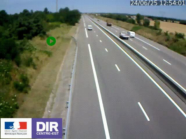 Webcam sur le contournement de Valence, sur la Nationale 7, à la jonction avec la N532, caméra orientée vers Grenoble
